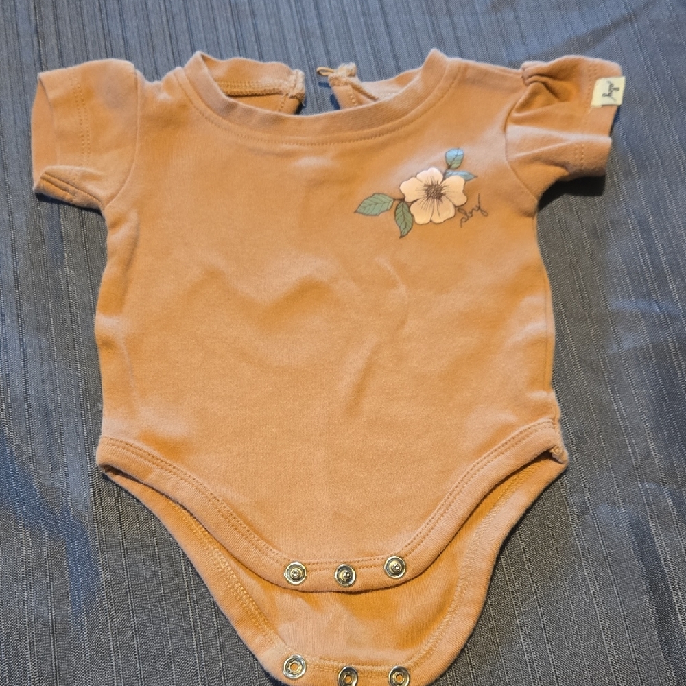 Floral Tan Kids One Piece